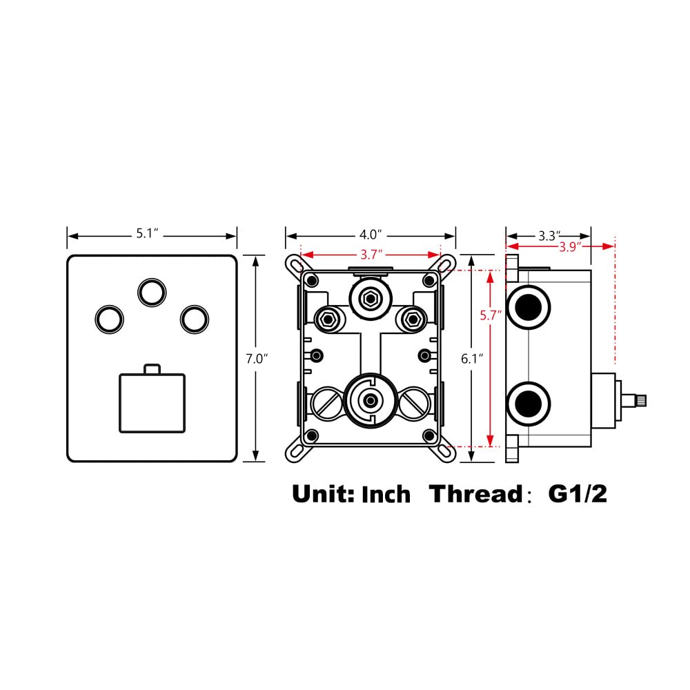 12 Inch Black Thermostatic Shower System - Wall Mounted Full Body Shower Faucet Set with 4PCS Body Jets | Modern Bathroom Fixtures for Spa-Like Experience at Home