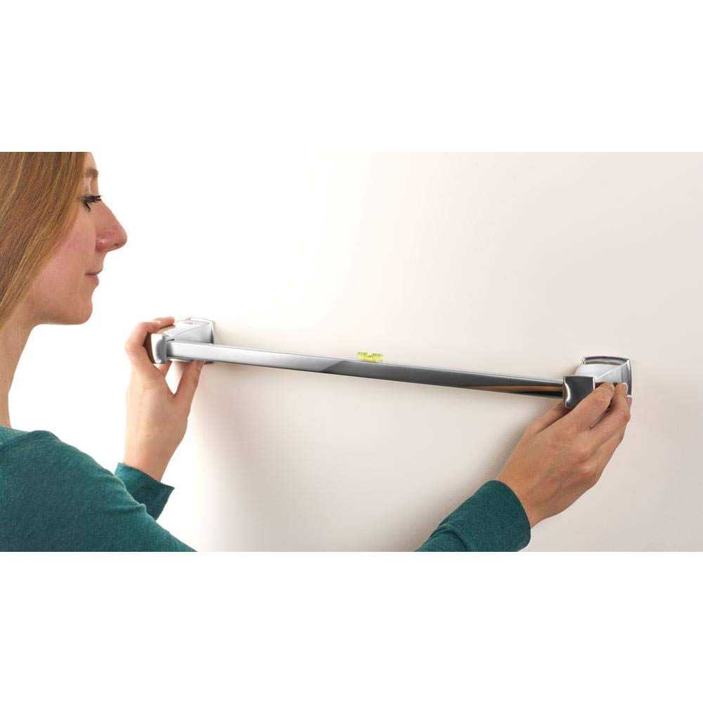 Moen Hensley 24-Inch Chrome Towel Bar with Press and Mark - Bathroom Accessory for Modern Homes & Spa-Like Showers