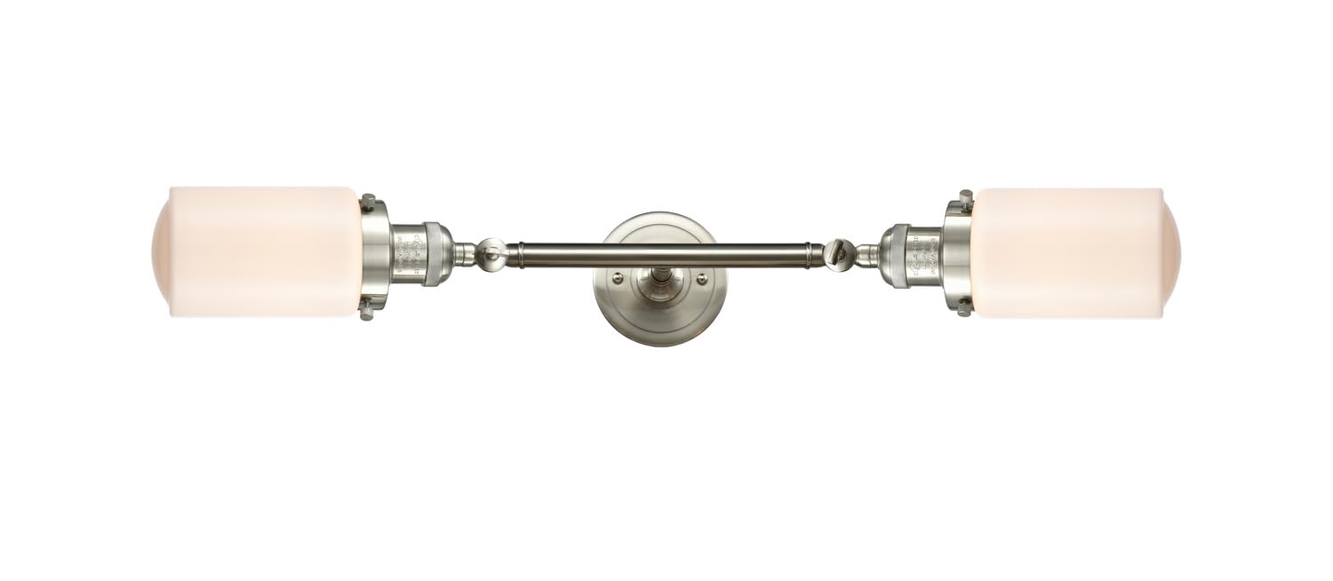 Franklin Restoration 208L-SN-G311-LED Bathroom Vanity Light Fixture - Pewter, Nickel & Silver Finish LED Mirror Light for Modern Bathroom Makeover | Perfect for Home Renovation, Spa-Style Bathrooms & Luxury Master Suites
