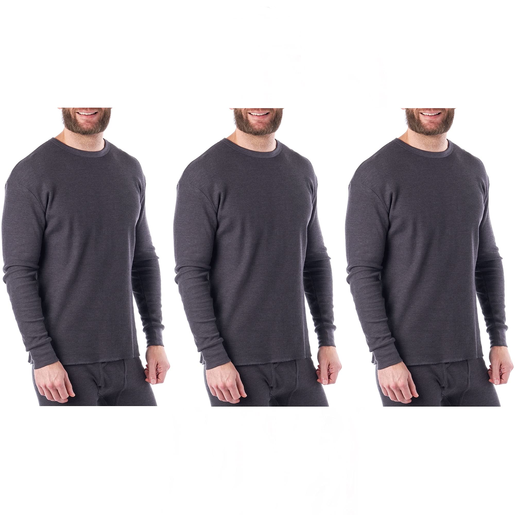 Alpine Swiss Men's Thermal Long Sleeve Henley Shirt - Waffle Knit Base Layer Top for Cold Weather - Perfect for Winter Hiking, Skiing & Outdoor Activities