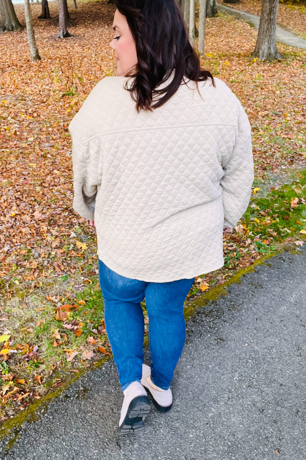 Eyes On You Taupe Quilted Knit Button Down Shacket - Stylish Women's Lightweight Jacket for Fall & Winter Fashion, Office Wear and Casual Outfits