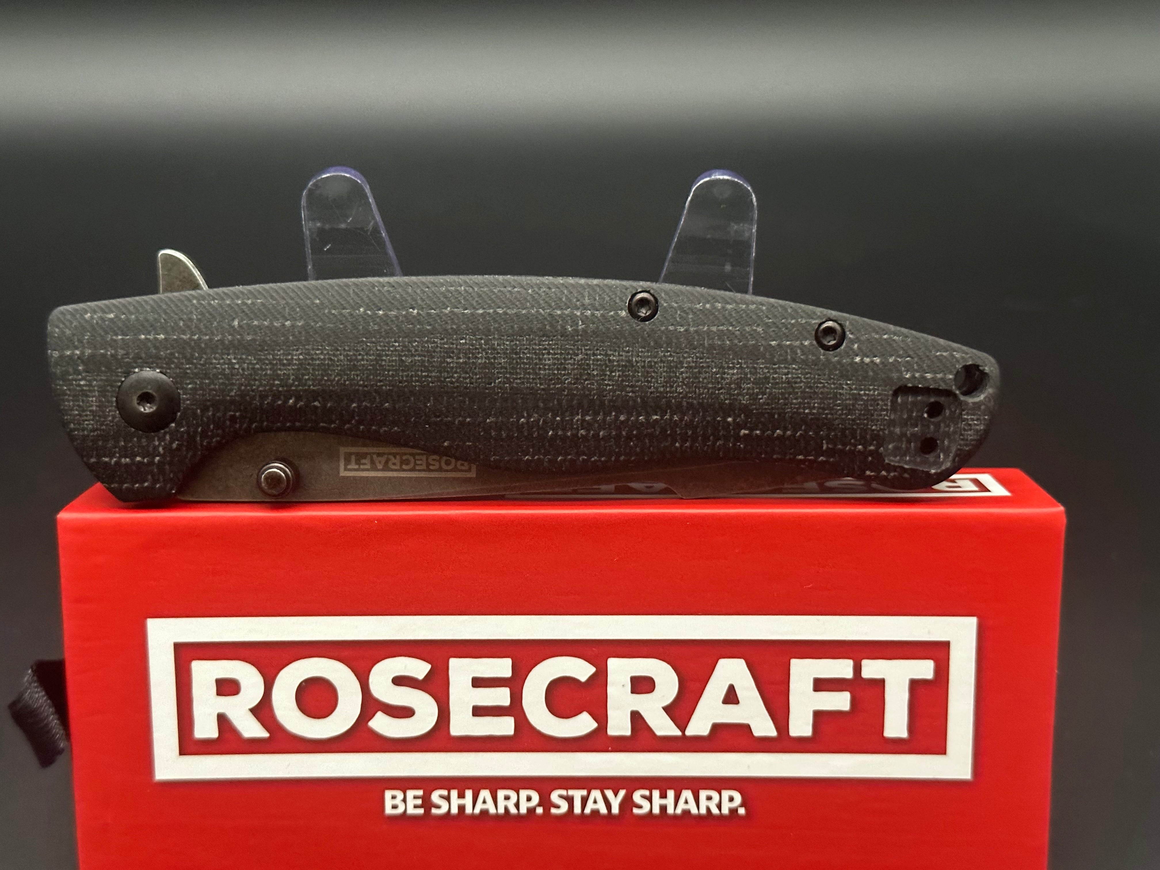 Premium RoseCraft Mohawk Folding Knife - Black Micarta Handle with D2 Steel Blade - Ideal for Camping, Hiking & Outdoor Survival Gear