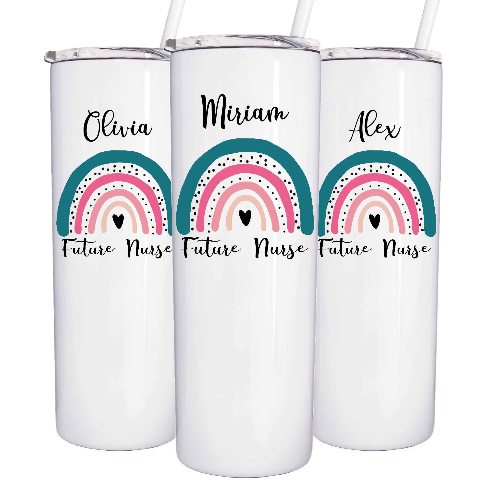 AVITO 20oz Stainless Steel Insulated Tumbler with Lid & Straw - Perfect for Nurses & Healthcare Workers