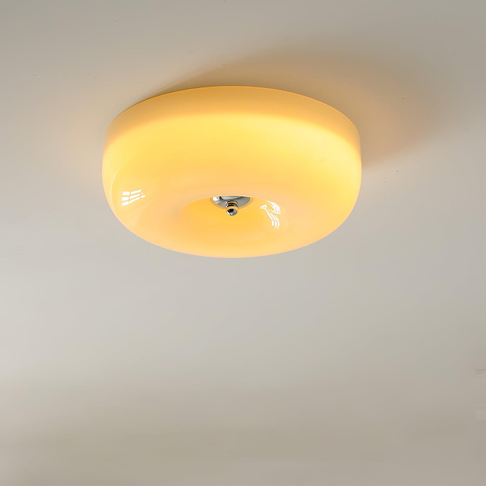 Cream Pudding Ceiling Light Fixture - Modern LED Flush Mount Lighting for Bedroom, Living Room & Kitchen - Soft Warm White Glow, Energy Efficient Home Decor