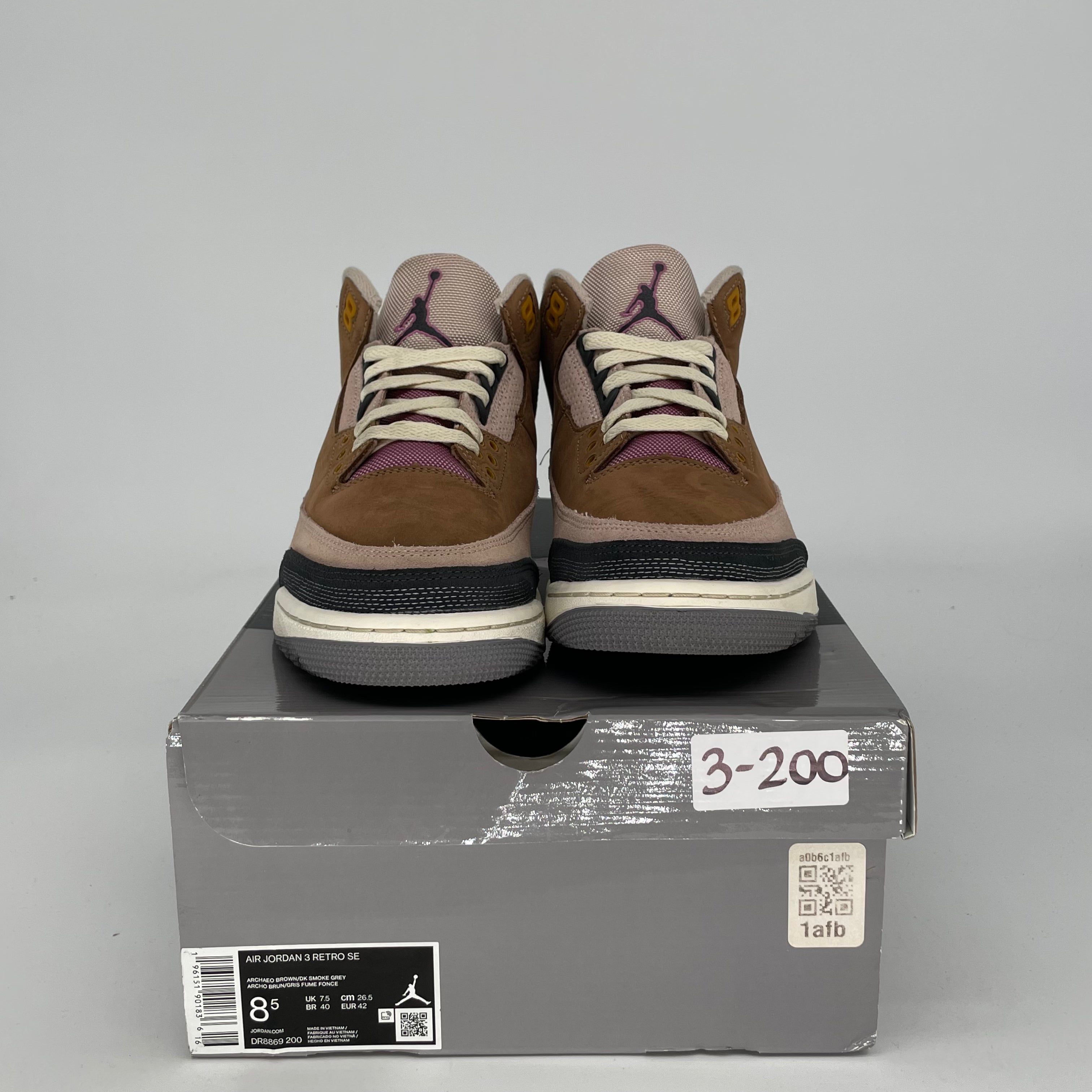 AIR JORDAN 3 WINTERIZED ARCHAEO BROWN Sneakers - Men's Size 8.5/Women's Size 10 (DR8869-200) - Waterproof Basketball Shoes for Winter Outdoor Sports & Street Fashion
