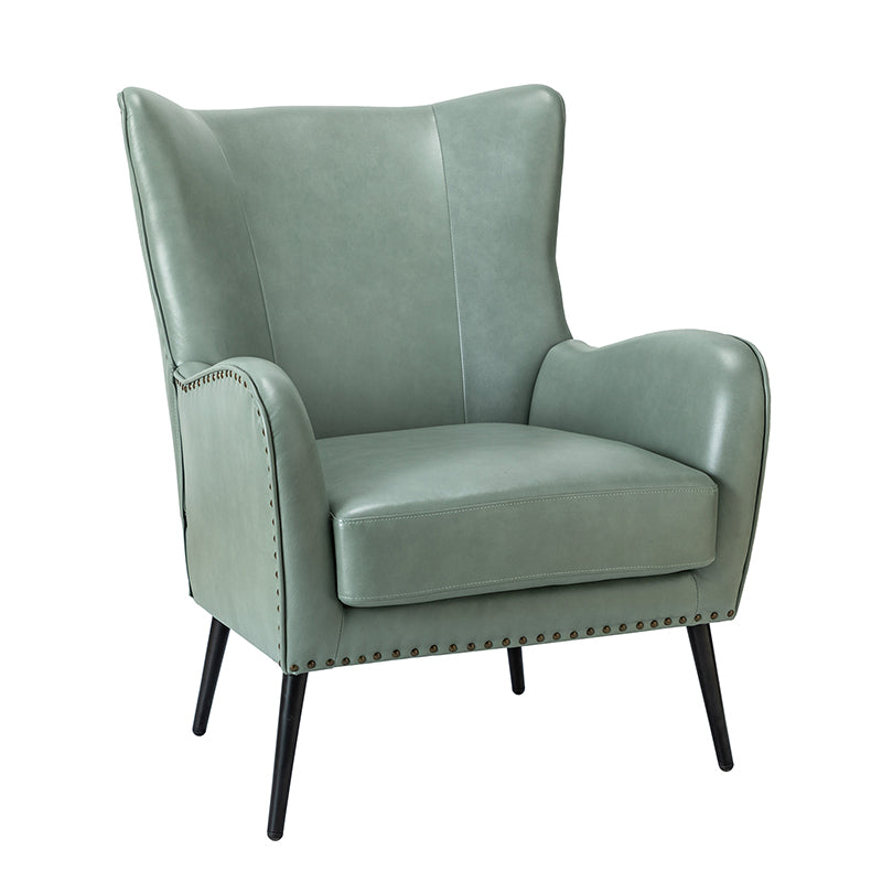 Stylish Shepherd Wingback Vegan Leather Armchair - Modern PU Leather Accent Chair for Living Room, Bedroom & Office - Comfortable Mid-Century Design with Optional Types