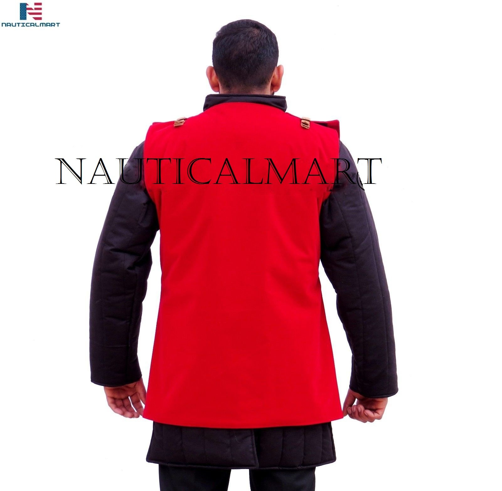 NauticalMart Medieval Armor Brigantine Gambeson - Thick Padded Aketon Red Jacket for LARP, Cosplay & Historical Reenactment | Authentic Renaissance Battle Wear