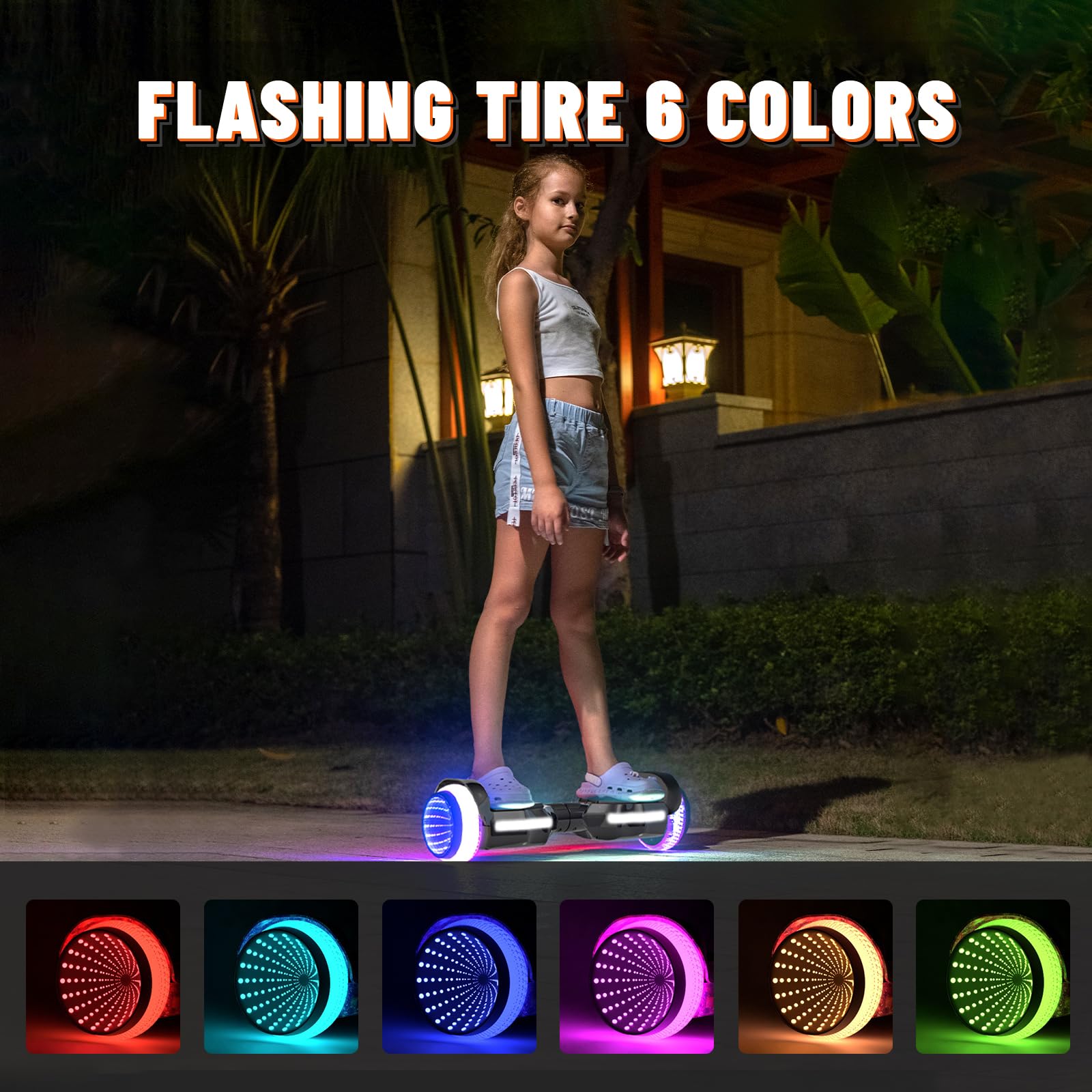 Electric Scooter with Colorful LED Light-Up Wheels, Bluetooth Speakers & App Control - Dual 250W Motors, 8.5 mph Speed & 8.5 Mile Range - Perfect for Commuting, Urban Travel & Fun Rides for Kids, Teens & Adults