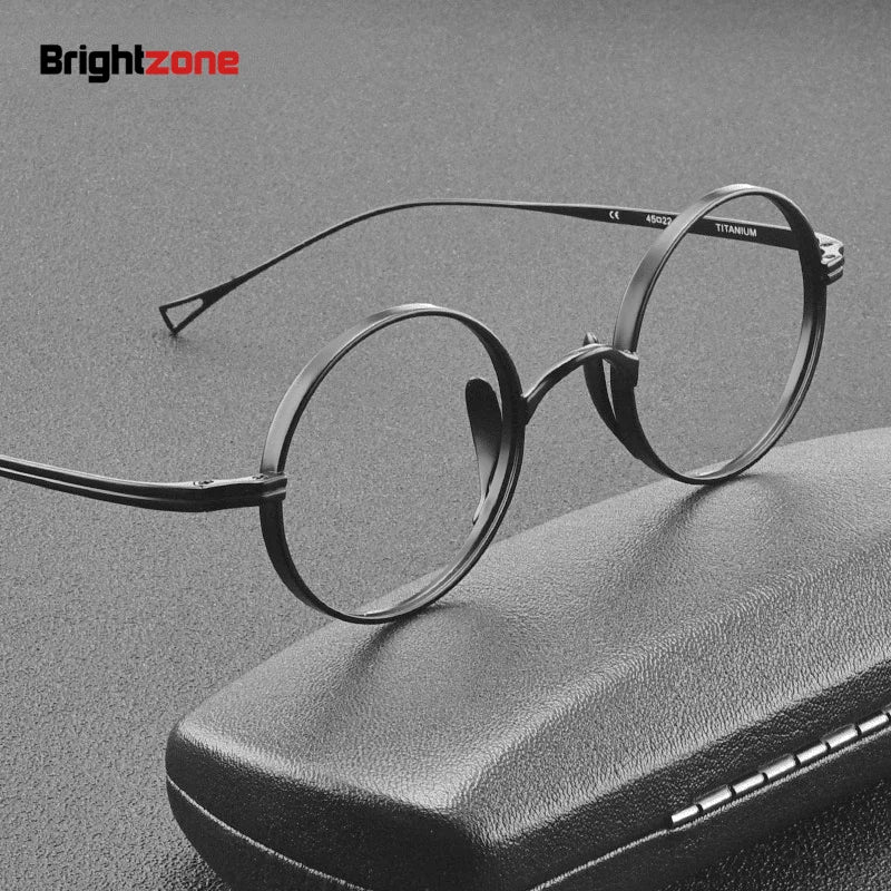Brightzone Women's Full Rim Round Titanium Eyeglasses 86561 - Lightweight & Durable Frame for Work, Reading & Everyday Use
