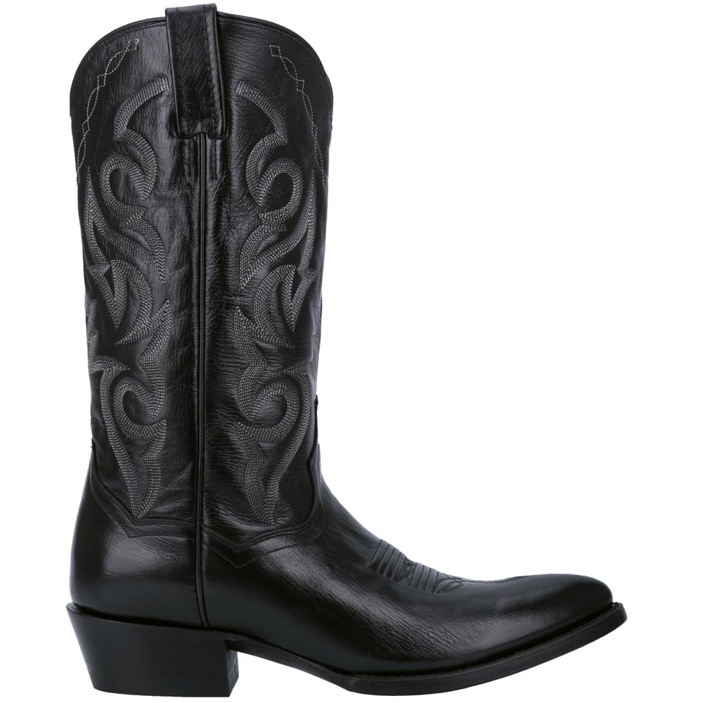 Dan Post Men's Milwaukee Embroidered Narrow Pointed Toe Casual Boots - Mid Calf Western Boots for Men - Black Cowboy Boots for Everyday Wear & Country Style Outfits