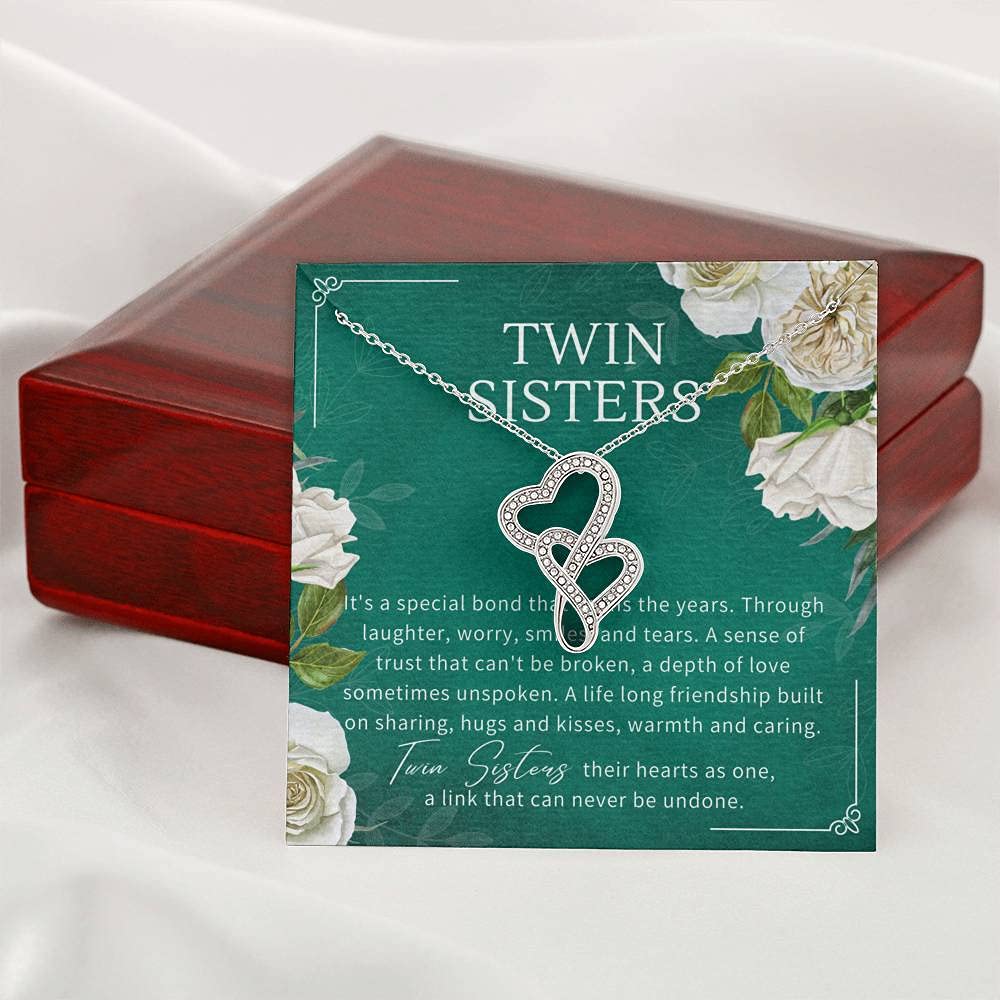Best Gifts for Twin Sisters - Twin Sisters Their Hearts As One, Unbreakable Bond - Birthday, Christmas, Graduation, Valentine's, Wedding Gift Ideas - Perfect for Special Occasions & Sisterly Celebrations
