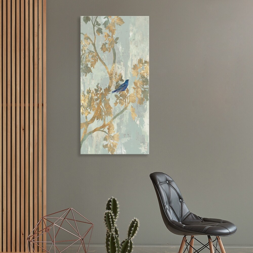 Blue Bird Embellished Canvas Wall Art - 18