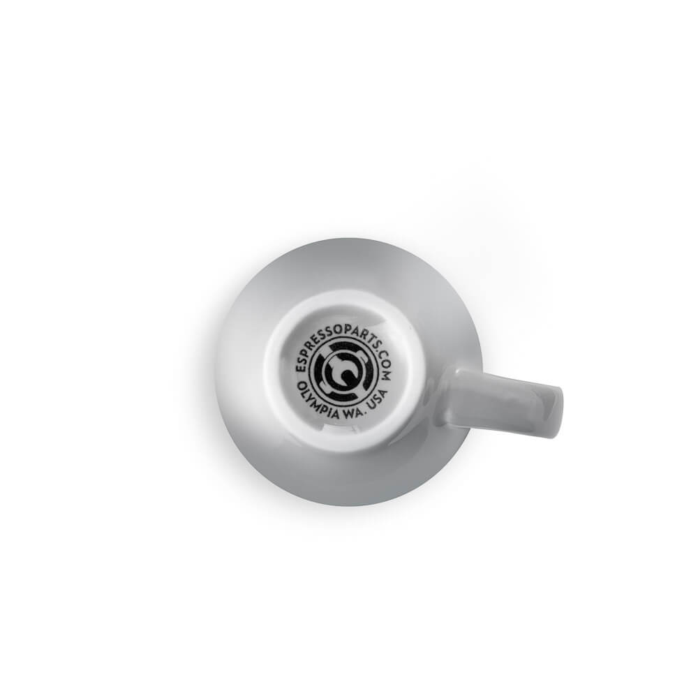 Premium Gray Porcelain Espresso Cup & Saucer Set (2oz/70ml) - Barista Quality Espresso Cups for Home & Cafe Use - Perfect for Italian Coffee, Latte & Cappuccino