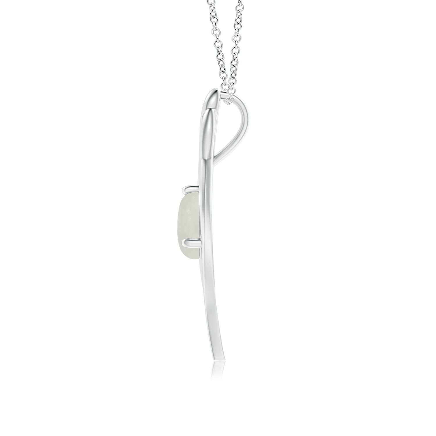 Angara Natural Moonstone Solitaire Pendant Necklace for Women in 14K Solid Gold | Elegant Birthstone Jewelry for Birthday, Engagement, Anniversary & Wedding Gifts | Perfect for Romantic Dates, Special Occasions and Everyday Wear
