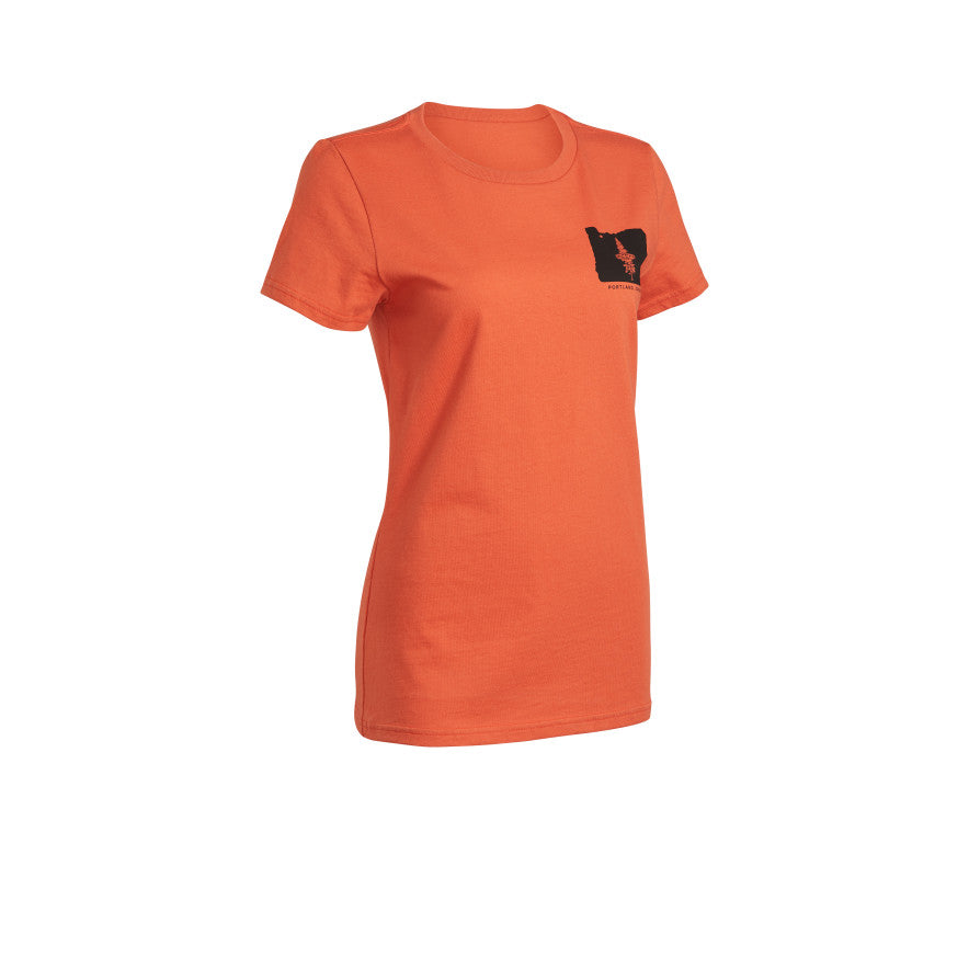 Women's PNW Tee in Burnt Ochre - Soft & Comfortable Vintage-Inspired T-Shirt for Casual Wear & Outdoor Adventures