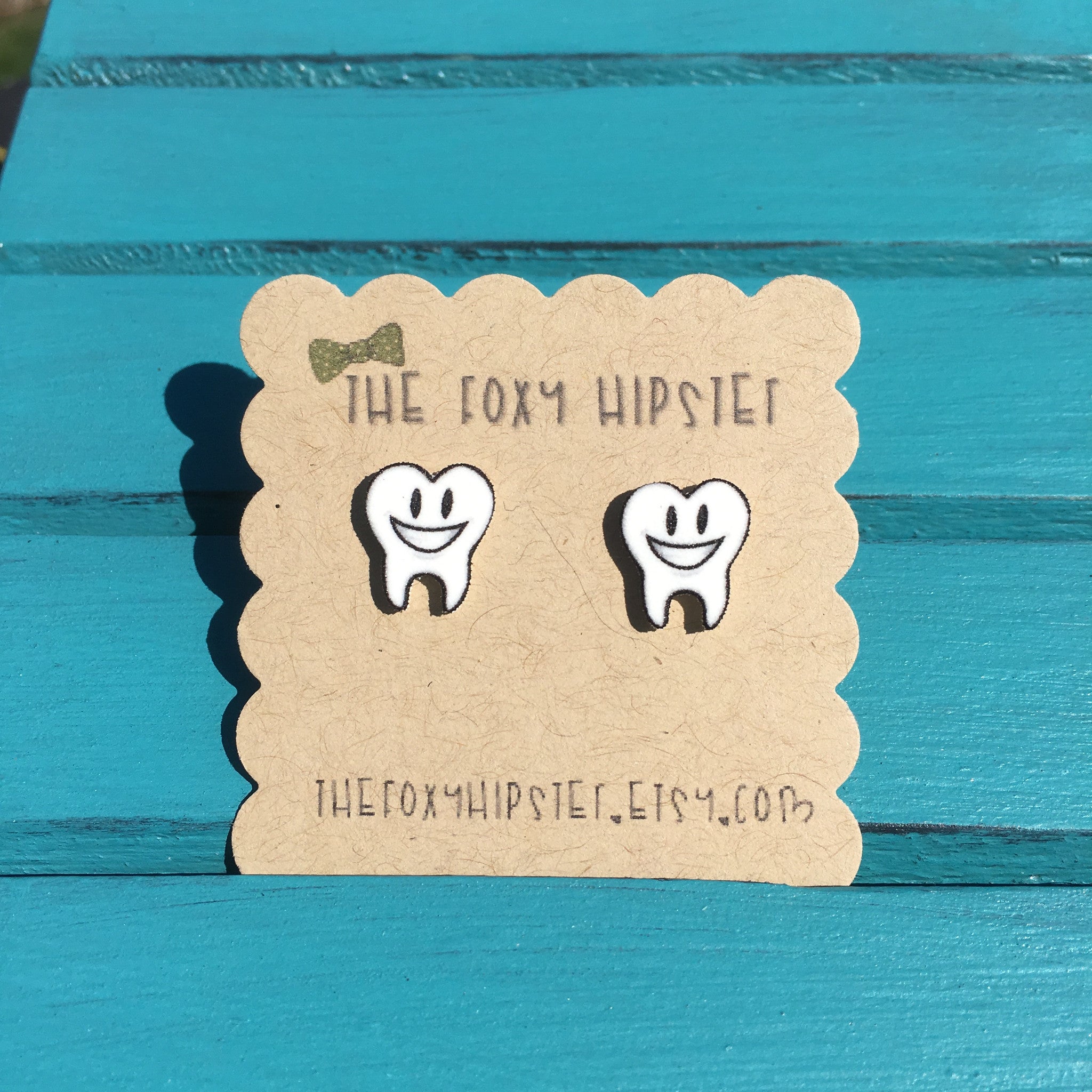 Happy Teeth Stud Earrings - Cute Smiley Tooth Jewelry for Women & Girls - Perfect for Halloween, Dental Appreciation, and Fun Outfits