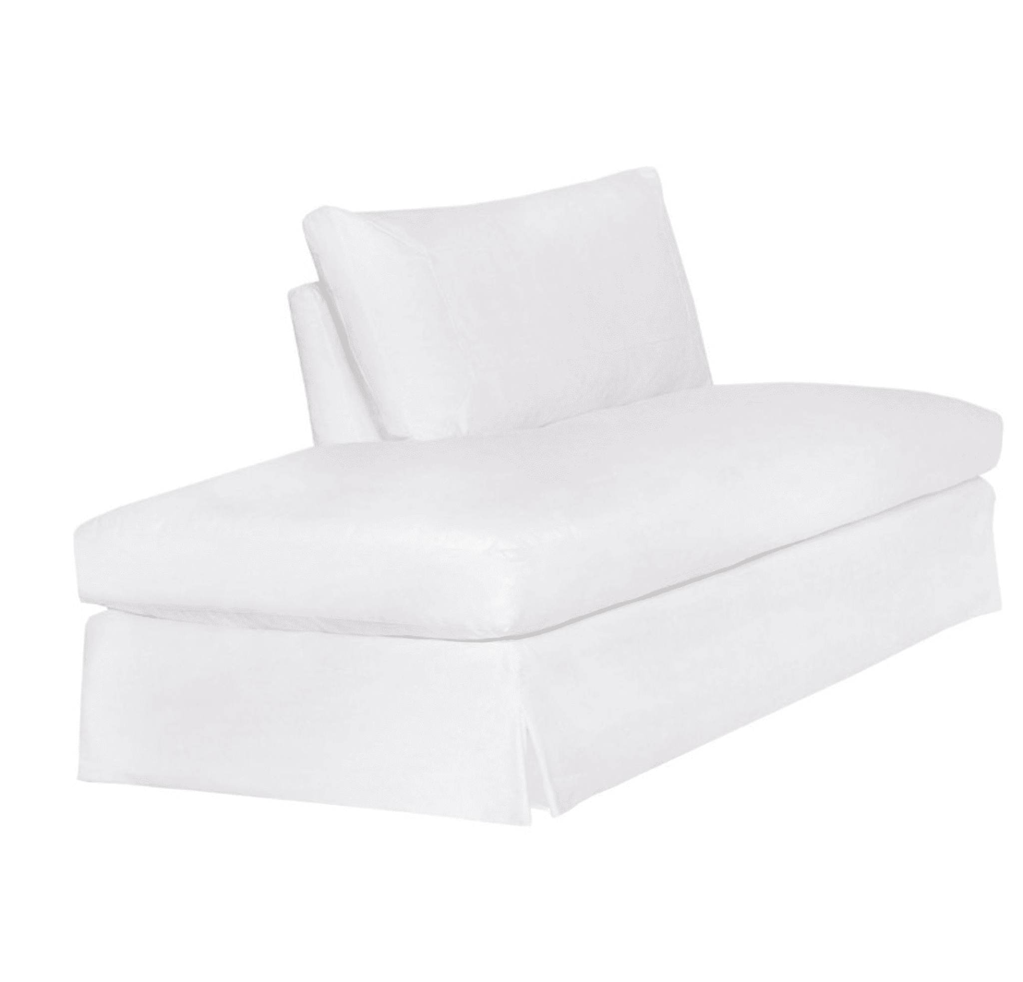 St. Bart's 72 Inch Slipcovered Armless Sofa with LAF Bumper - Modern Living Room Furniture for Small Spaces, Apartments & Cozy Home Decor