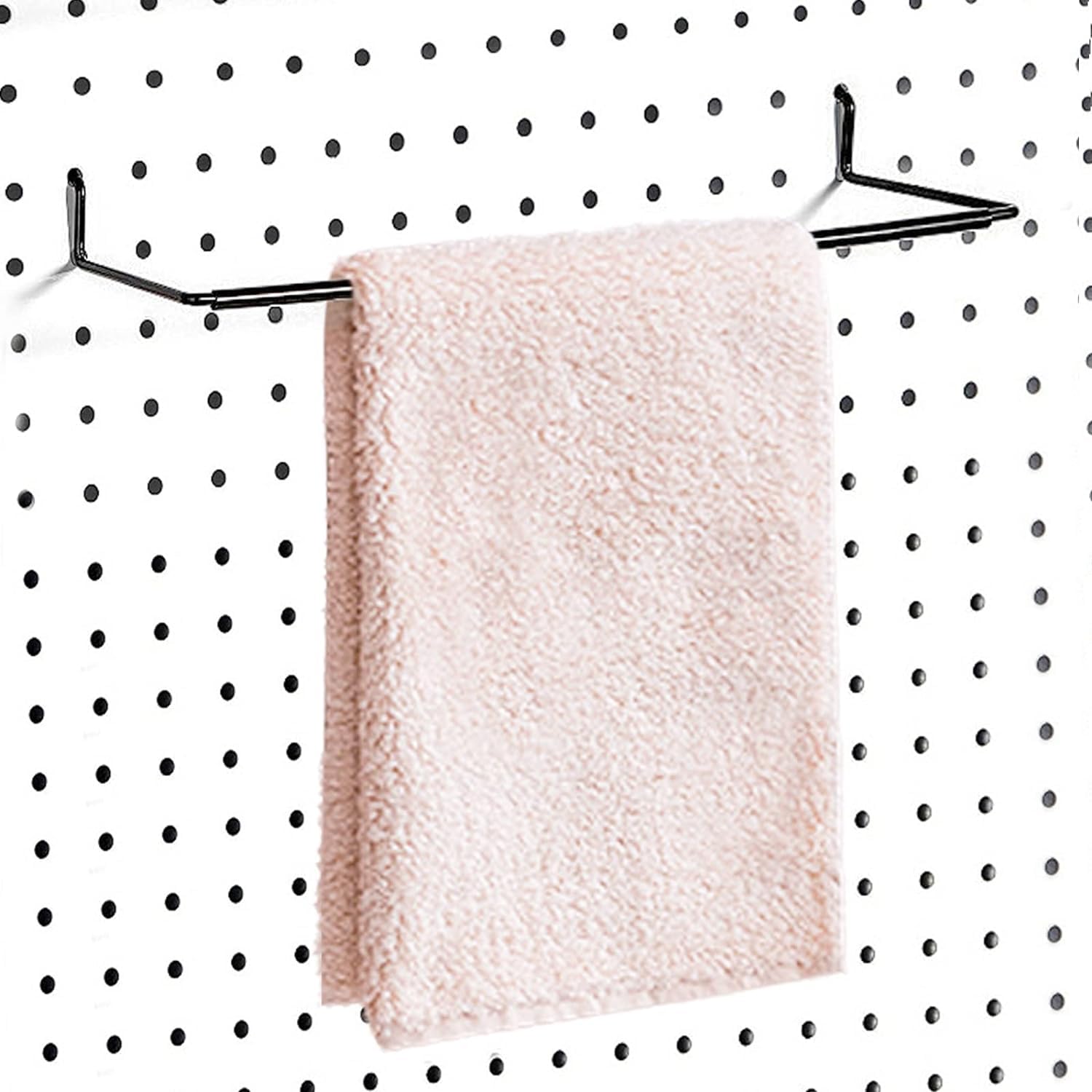 4 Pack Pegboard Towel Holder & Hooks - Heavy Duty Organizer for Paper Towels, Kitchen Towels, Stickers & Tapes - Perfect for Workshop, Garage & Kitchen Organization (Wall Mount Storage Solution)