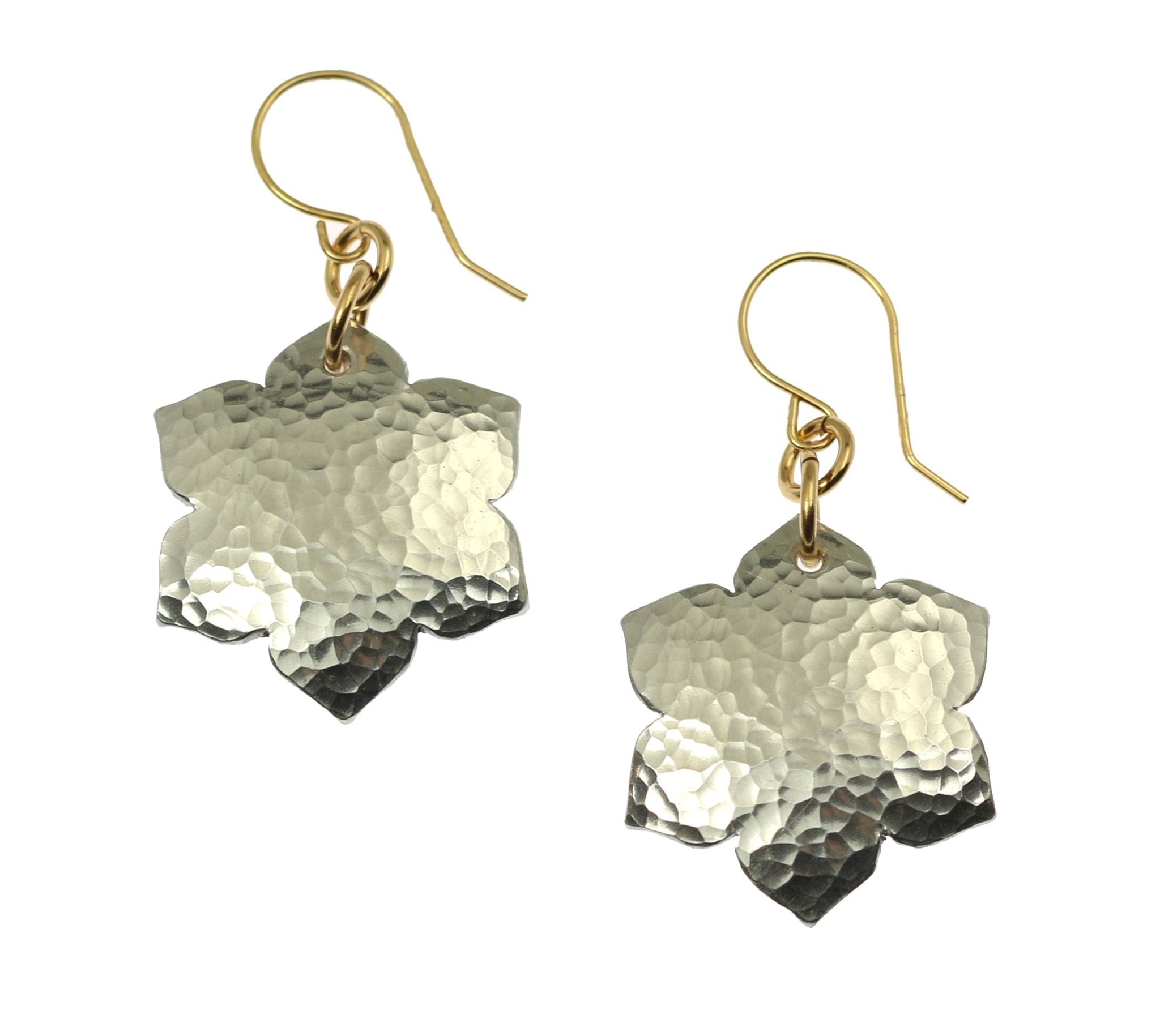 Handmade Hammered Aluminum Arabesque Floral Earrings - Boho Chic Jewelry for Women - Perfect for Weddings, Parties & Everyday Wear
