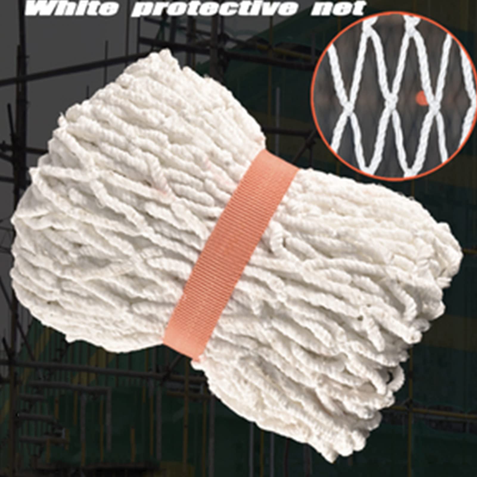 Stair Railing Safety Net - 10x10m (33x33ft) White Nylon Mesh for Outdoor Balcony, Garden Fence & Child Fall Protection - Durable Construction Safety Net with 10cm Mesh - Perfect for Home, Playground & Construction Sites
