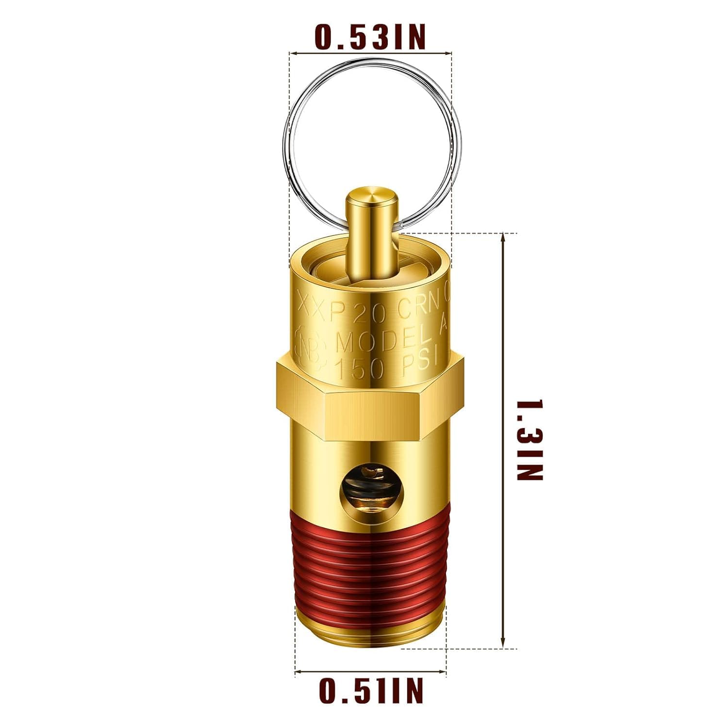 2PCS 1/4 Inch NPT 175 PSI Brass Air Compressor Pressure Relief Safety Valve - Automatic Air Vent Valve with NPT Thread for Air Compressor Systems - Perfect for Air & Water Discharge in Workshops, Garages, and Industrial Applications