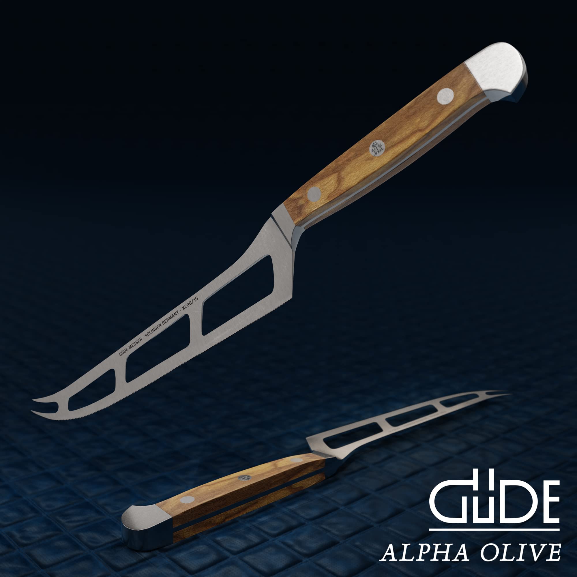 Premium Güde Alpha Olive Series 6-Inch Cheese Knife - Hand Forged Stainless Steel Blade with Olive Wood Handle - Perfect for Charcuterie Boards, Wine Pairings & Gourmet Entertaining