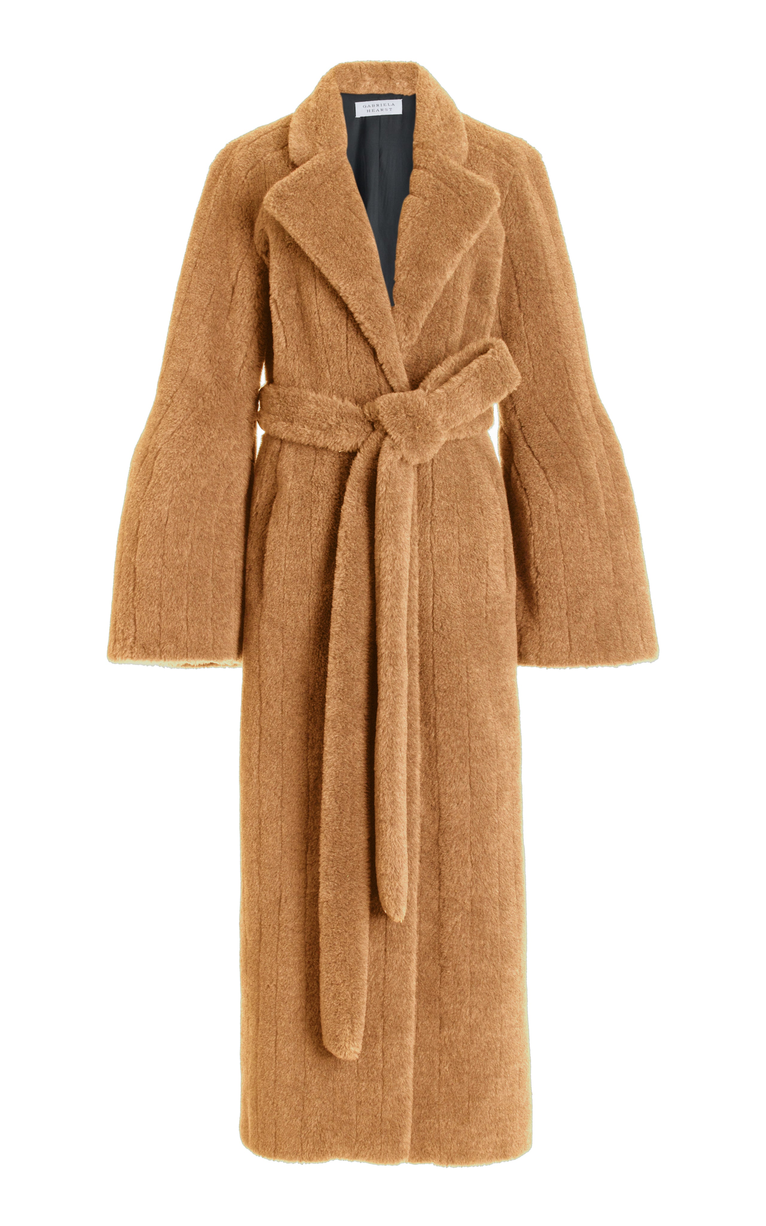 Luxury Camel Virgin Wool Silk Cashmere Fur Coat for Women - Elegant Winter Outerwear for Office, Parties & Special Occasions