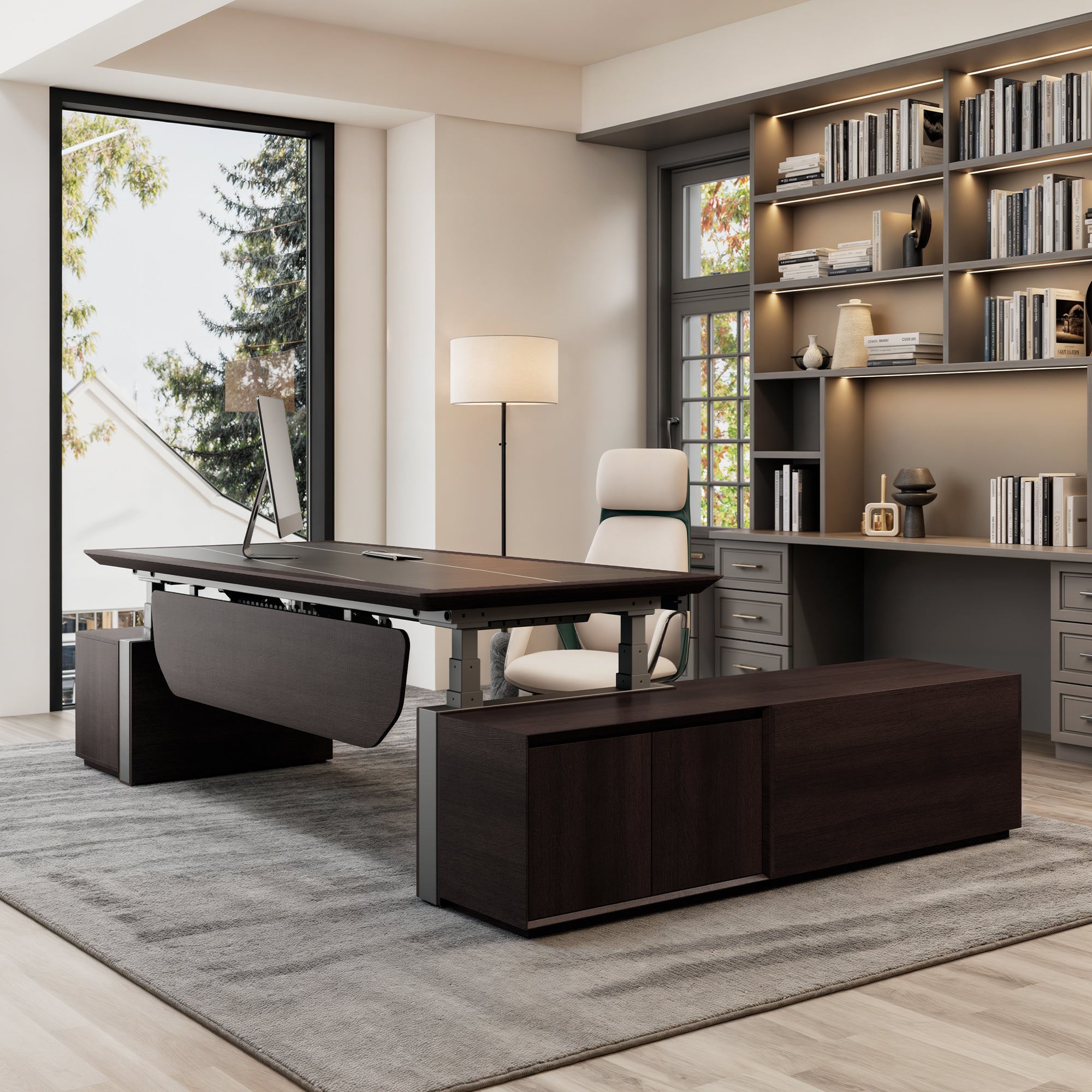 Zen Classic Executive Standing Desk - Adjustable Height Electric Standing Desk for Home & Office, Ergonomic Workspace Solution for Better Posture & Productivity | Perfect for Remote Work, Gaming & Study