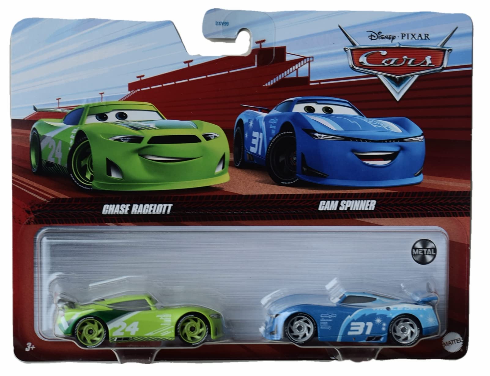 Disney Pixar Cars Lightning McQueen & Chase Racelott Toy Cars - Die-Cast Metal Vehicles for Kids, Collectible Race Car Toys - Perfect for Playtime, Birthday Gifts & Movie Fans