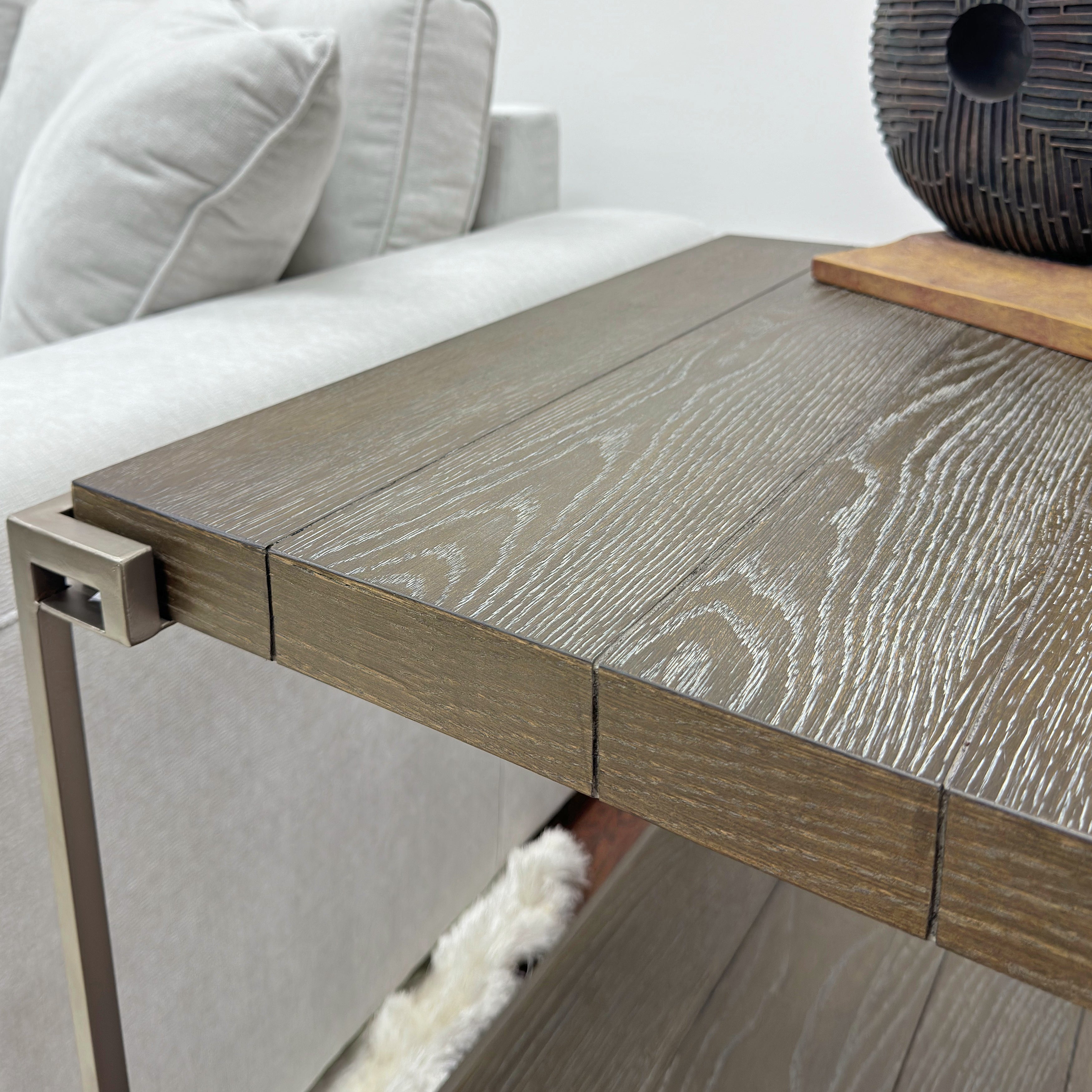 Roundhill Furniture Corbeta Metal Frame Wood Coffee Table with Casters - Modern Living Room Center Table for Home Decor, Office, and Lounge Spaces