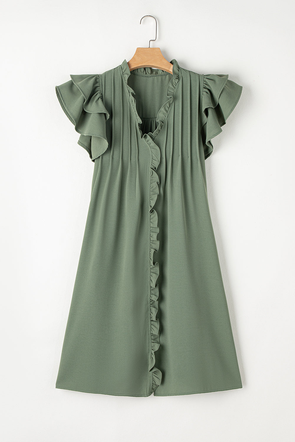 Elegant Ruffled V-Neck Cap Sleeve Mini Dress for Women | Summer Beach Resort Party Wear | Perfect for Vacations, Weddings & Cocktail Events