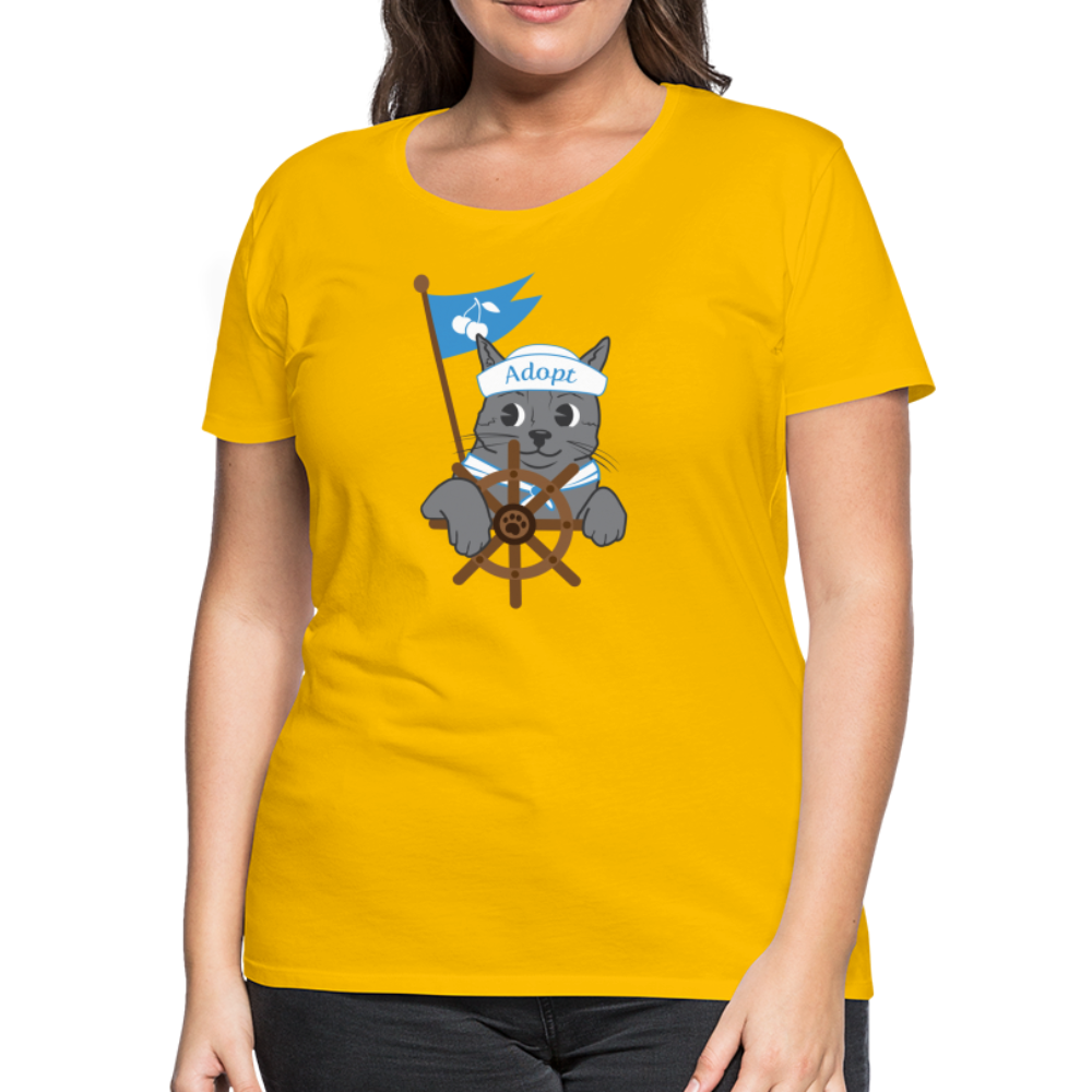 Door County Sailor Cat Contoured Premium Cotton T-Shirt for Men & Women - Comfortable Casual Wear for Sailing, Beach Outings & Everyday Fashion
