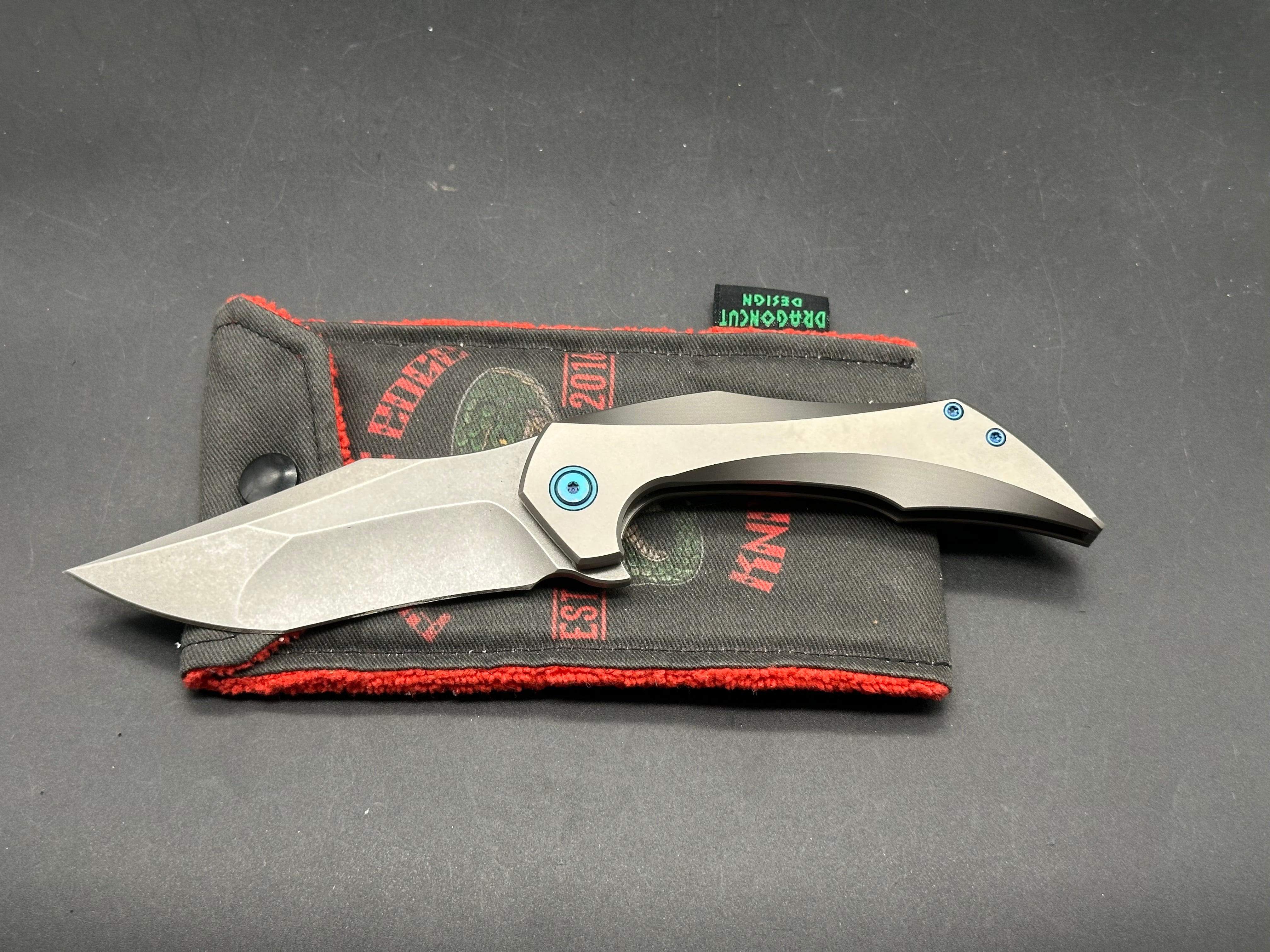 Fanatic Edge Omen V2 Folding Knife - Premium Elmax Steel Blade & Titanium Handle for EDC, Outdoor, Camping, and Survival Use