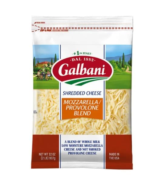 Galbani Shredded Mozzarella & Provolone Cheese Blend - 32 oz (2 lbs) - Perfect for Pizza, Pasta & Italian Recipes - High-Quality Italian Cheese for Melting & Cooking