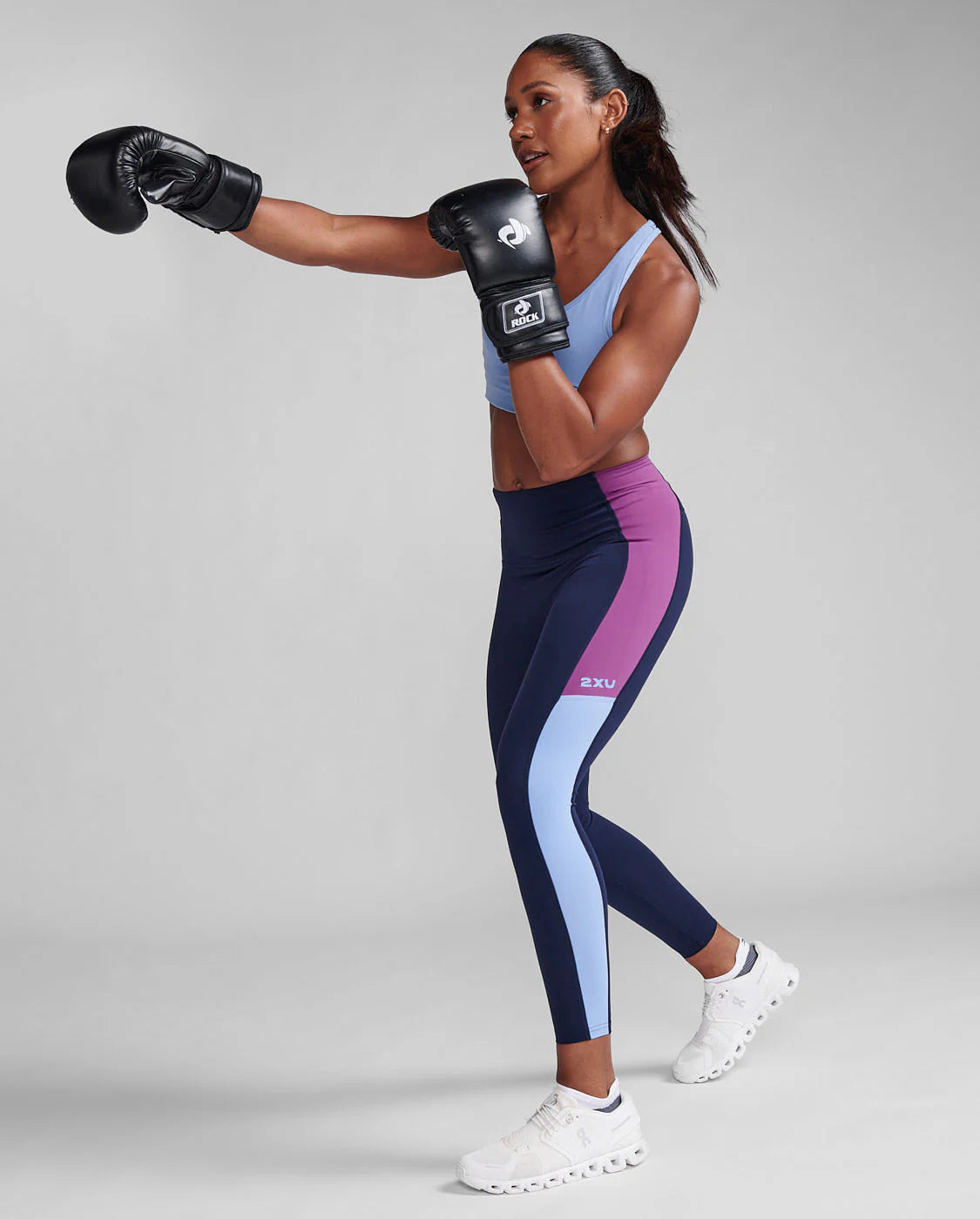 Form Spliced High-Rise Compression Tights - Midnight Black | Women's Workout Leggings for Yoga, Running & Gym