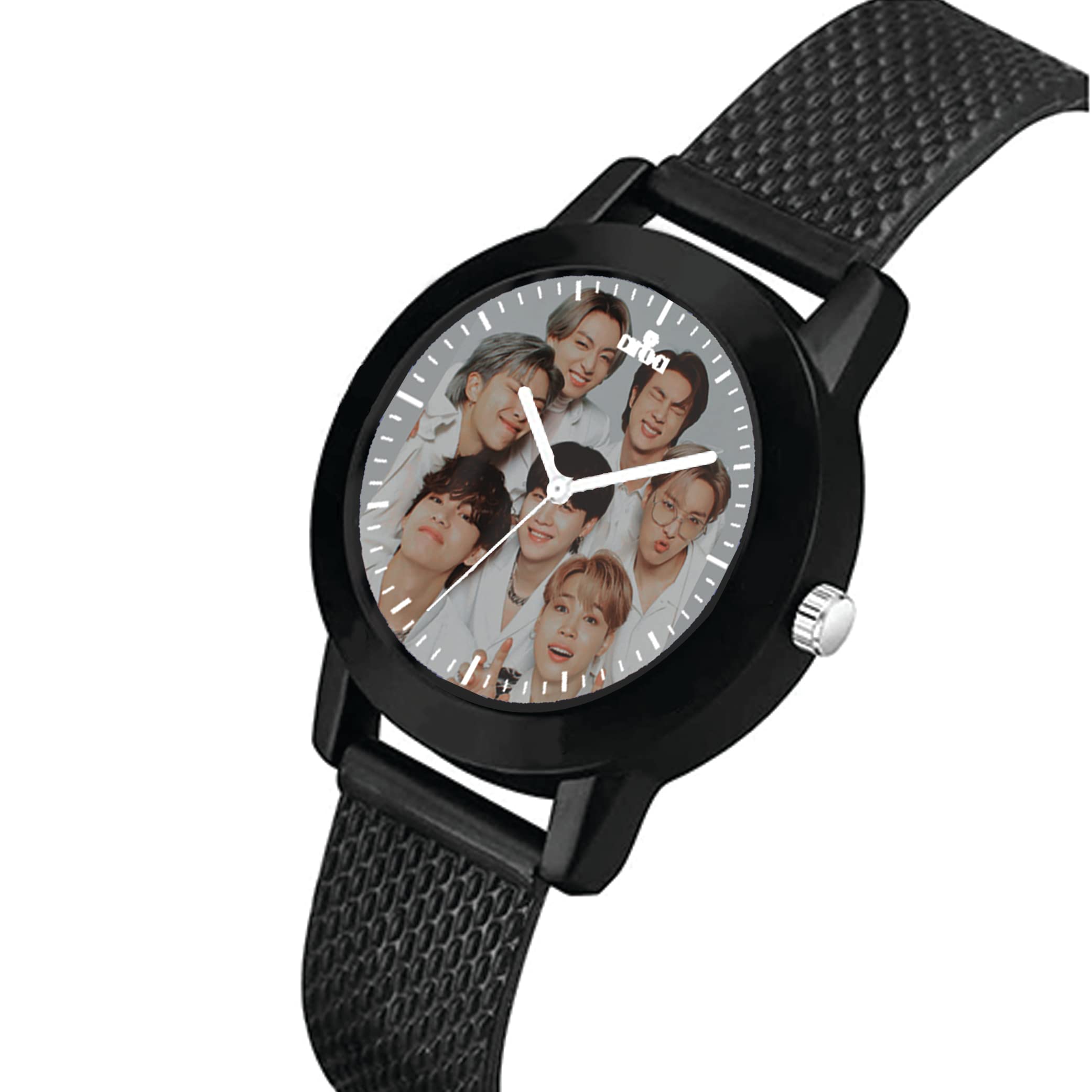 AROA Women's Military Style Analog Watch - Black Metal & Rubber Band, Beige Dial, BTS Inspired Design | Stylish Fashion Watch for Girls & Women | Perfect for Casual Wear, Office & Everyday Use