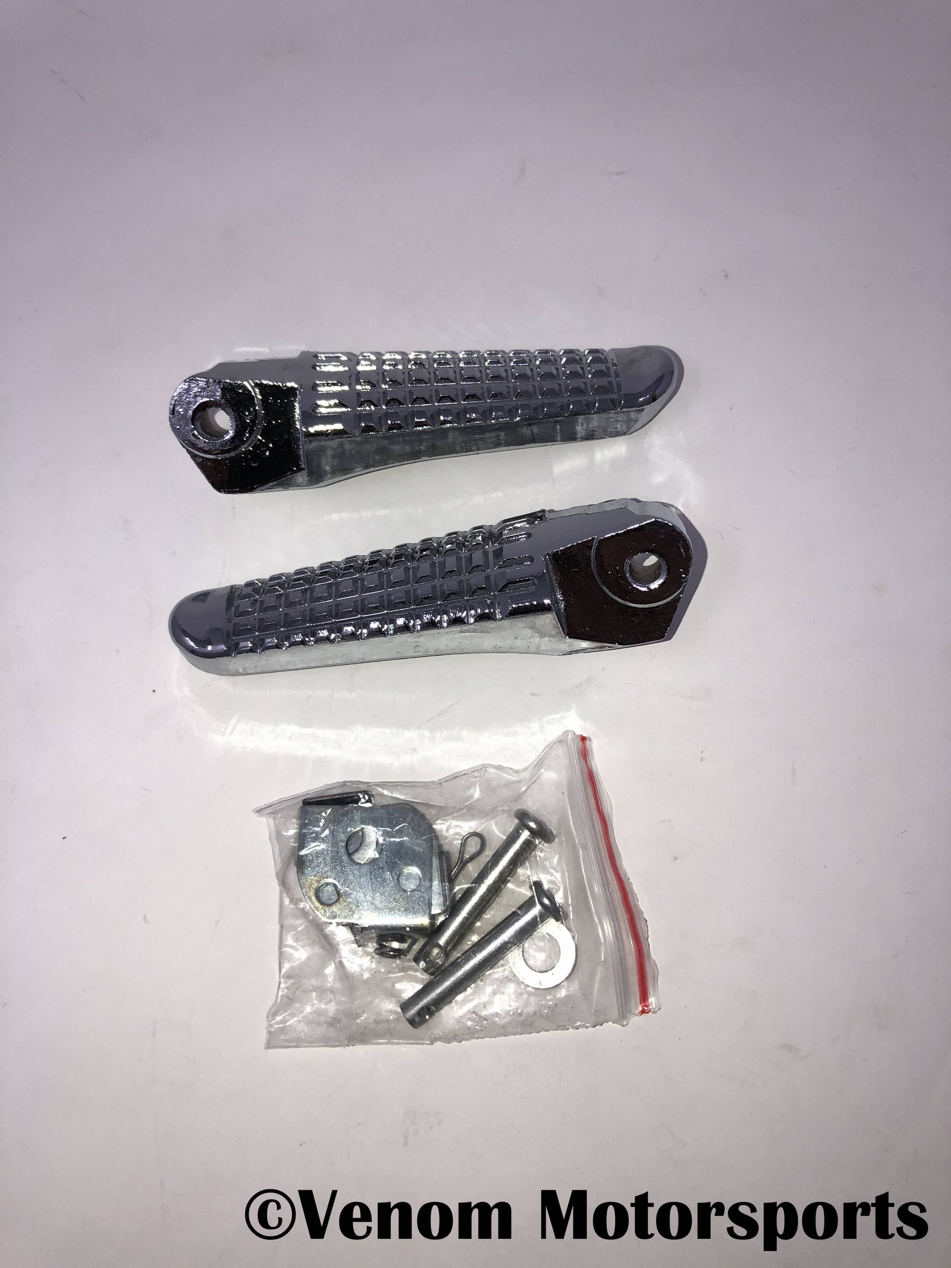 Venom X15 Replacement Foot Pegs - Durable Motorcycle Footrests for Off-Road & Dirt Bikes - Perfect for Trail Riding & Motocross Racing
