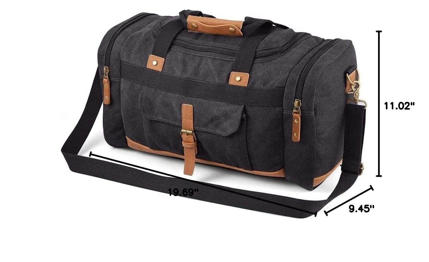 Premium Canvas Travel Duffel Bag for Men & Women - Large Weekender Overnight Gym Bag - Perfect for Weekend Getaways, Gym Workouts & Business Trips (Color: A)