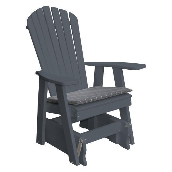 A & L Furniture Poly Adirondack Gliding Chair - Outdoor Patio Rocking Chair with Weather-Resistant Polyethylene - Perfect for Garden, Deck, and Poolside Relaxation