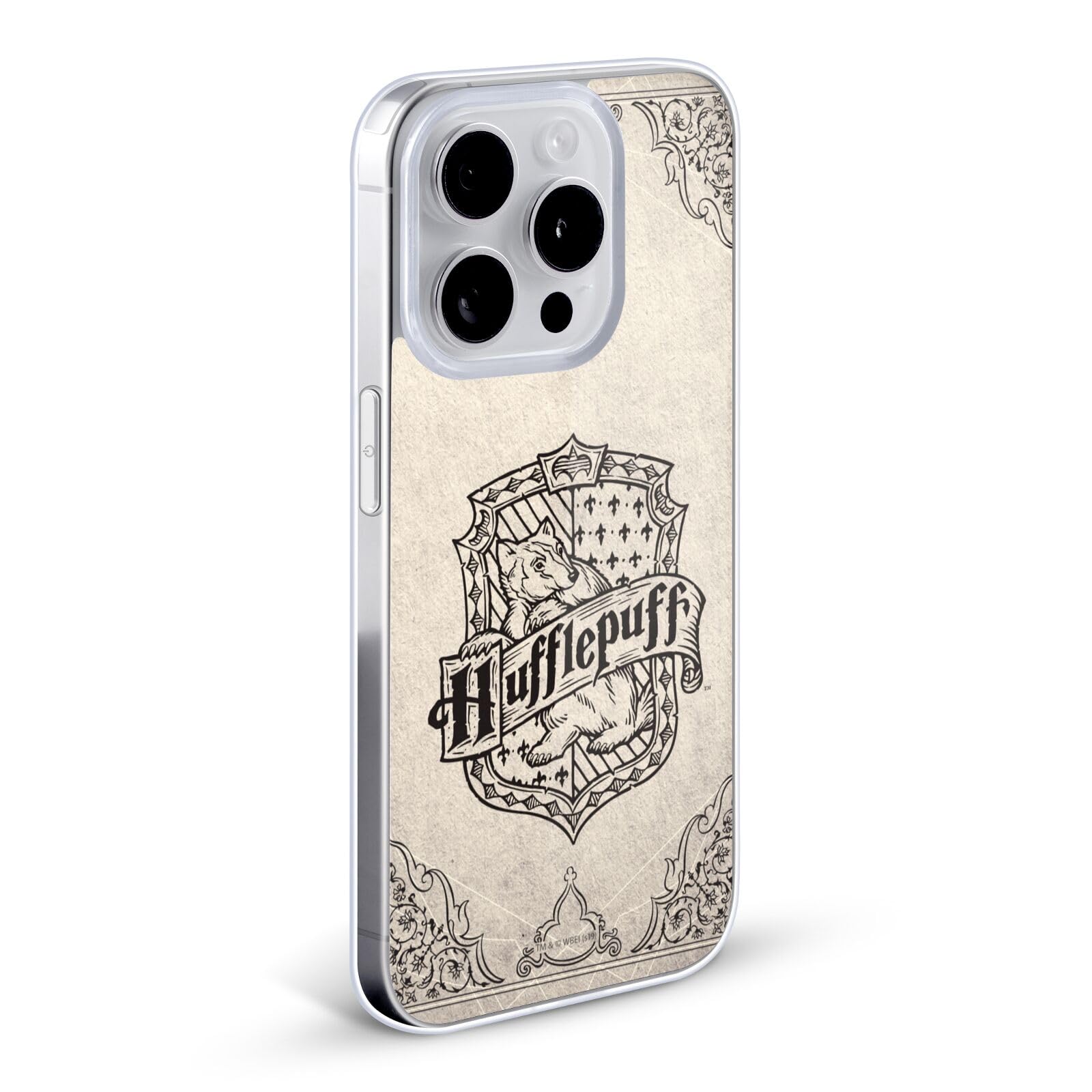 Official Harry Potter Hufflepuff Parchment Sorcerer's Stone Soft Gel Phone Case for iPhone X/Xs - Licensed Hogwarts Merchandise for Fans, Protective Cover with Magical Design - Perfect for Potterheads, Cosplay, and Wizarding World Enthusiasts