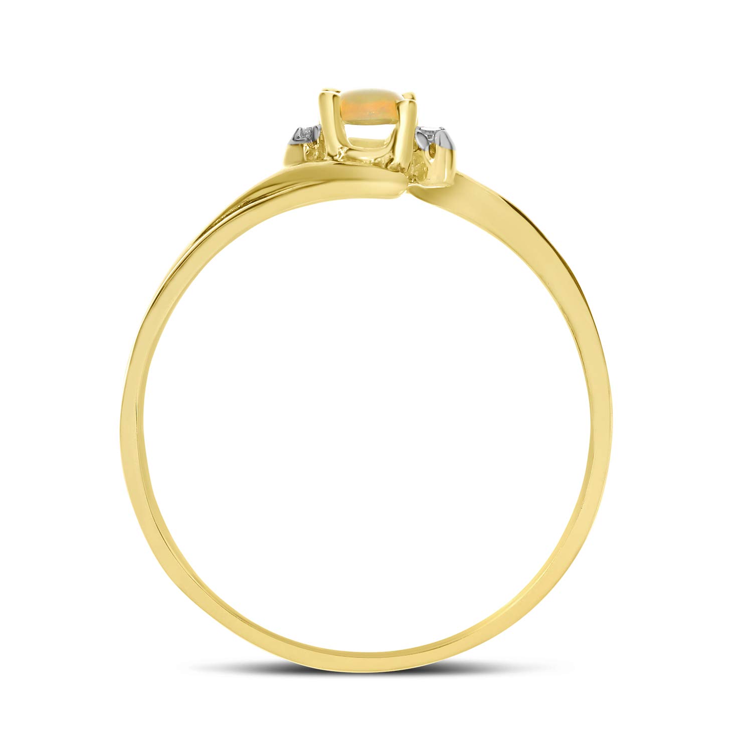 14K Yellow Gold Opal and Diamond Ring for Women – Elegant Jewelry Gift for Wedding, Anniversary & Special Occasions