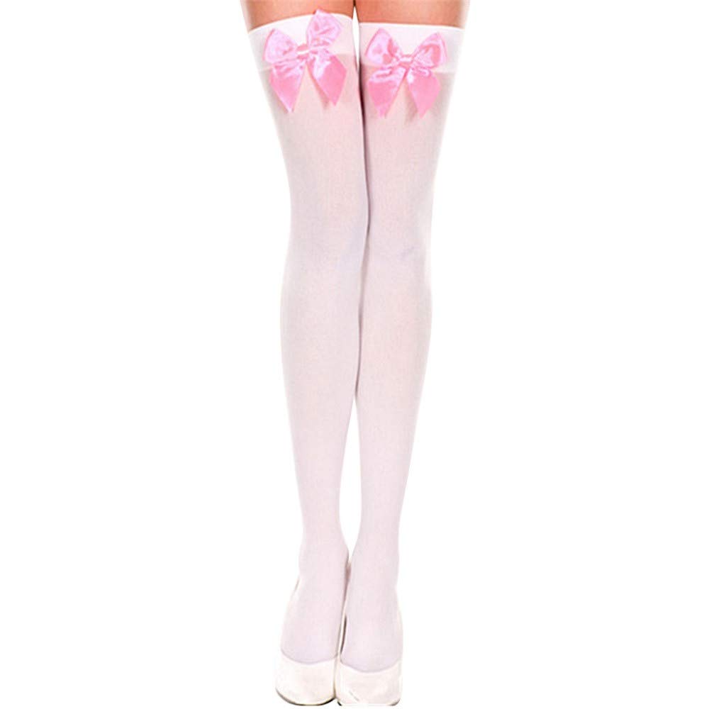 Sexy Velvet Knee High Socks for Women - Elegant Bow Design White Stockings for Spring & Fall | Perfect for Date Nights, Cosplay & Fashion Outfits