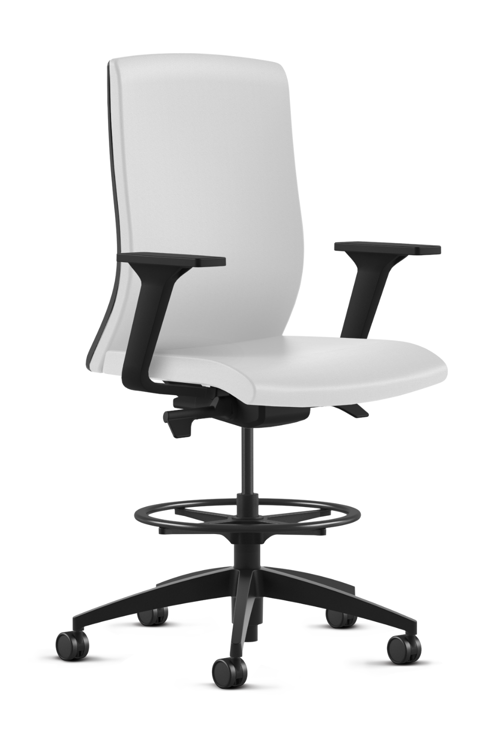 Ergonomic Fabric Stool with Foot Ring - 8