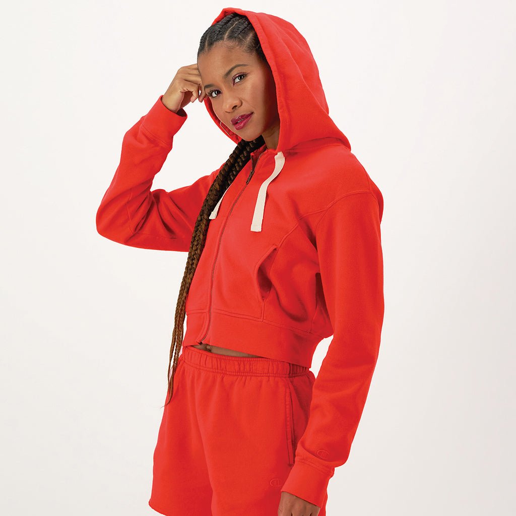 Women's Champion Vintage Wash Zip Hoodie - Soft & Cozy Fleece Pullover for Casual Wear, Gym, and Outdoor Activities