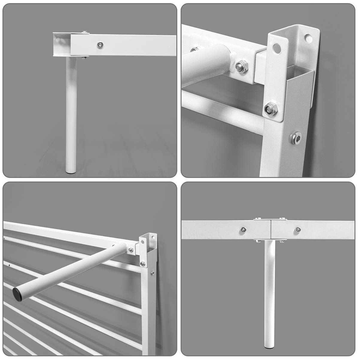 Weehom Twin Canopy Bed Frame with Headboard and Footboard - 4 Poster Metal Bed Frame for Kids & Adults - No Box Spring Needed - Sturdy Mattress Foundation Platform Bed in White - Perfect for Bedrooms, Guest Rooms & Dorm Decor
