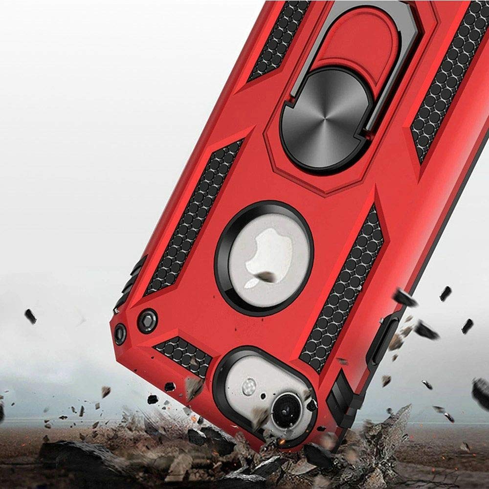 Shockproof iPhone 8/7 Case with Kickstand Ring - Durable Back Cover for 4.7-inch iPhone 7 & 8 (KKRD Model) - Perfect for Outdoor Activities, Work & Daily Protection