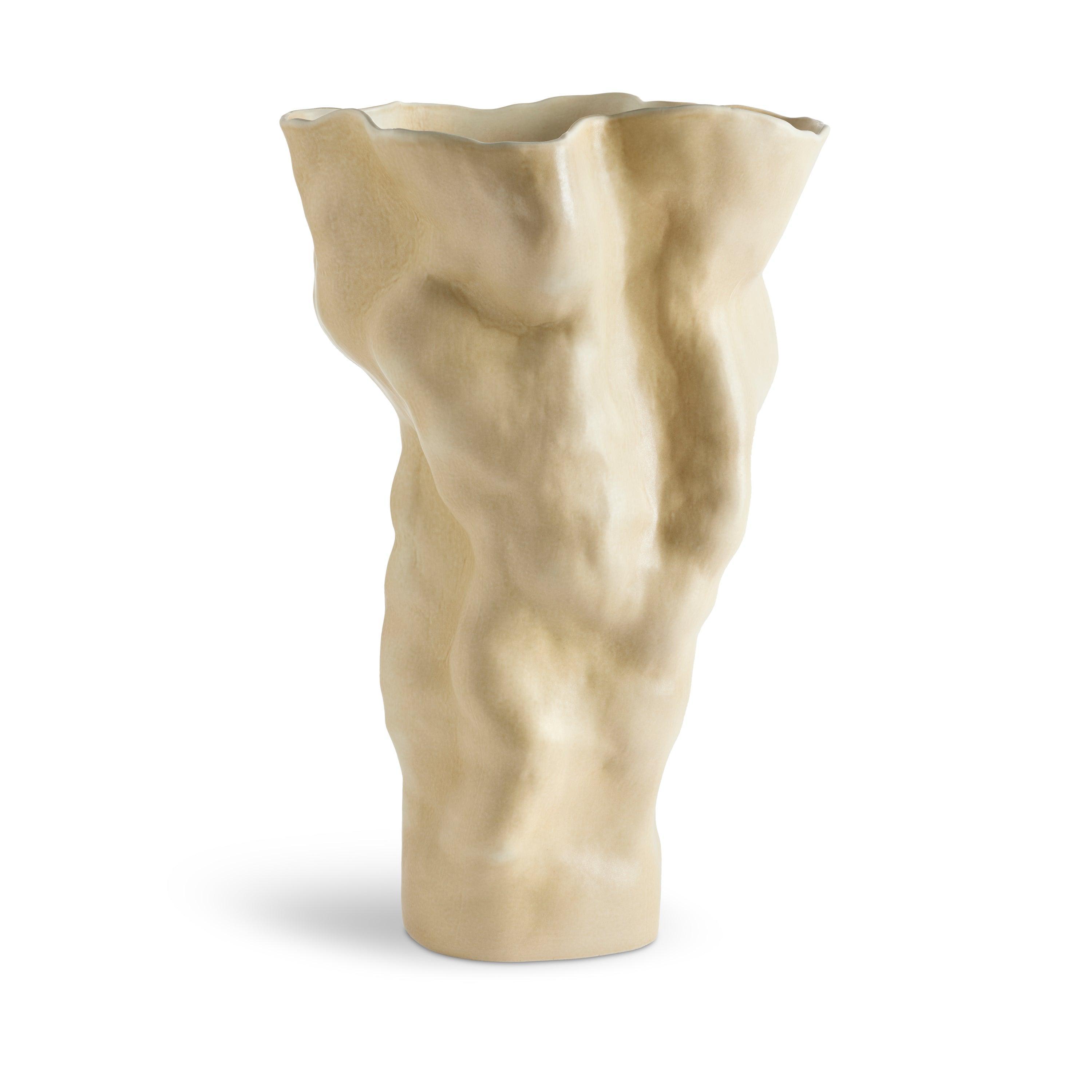 Timna Tall Vase - Modern Ceramic Home Decor for Coffee Table, Living Room & Office | Elegant Latte Color Design for Flowers & Centerpieces