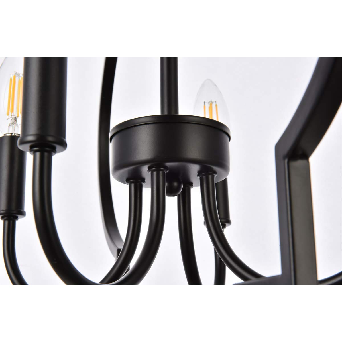 Black Modern 4-Light Sandara Pendant - Indoor Ceiling Lighting Fixture for Dining Room, Kitchen, or Living Room Decor