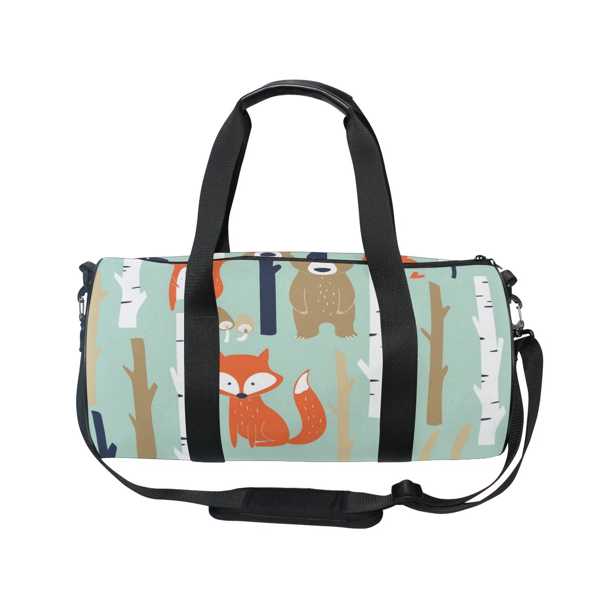 Cartoon Fox Family Duffel Bag - Large Travel Gym Bag for Women & Men, Sports Equipment Storage, Weekend Getaway & Workout Essentials