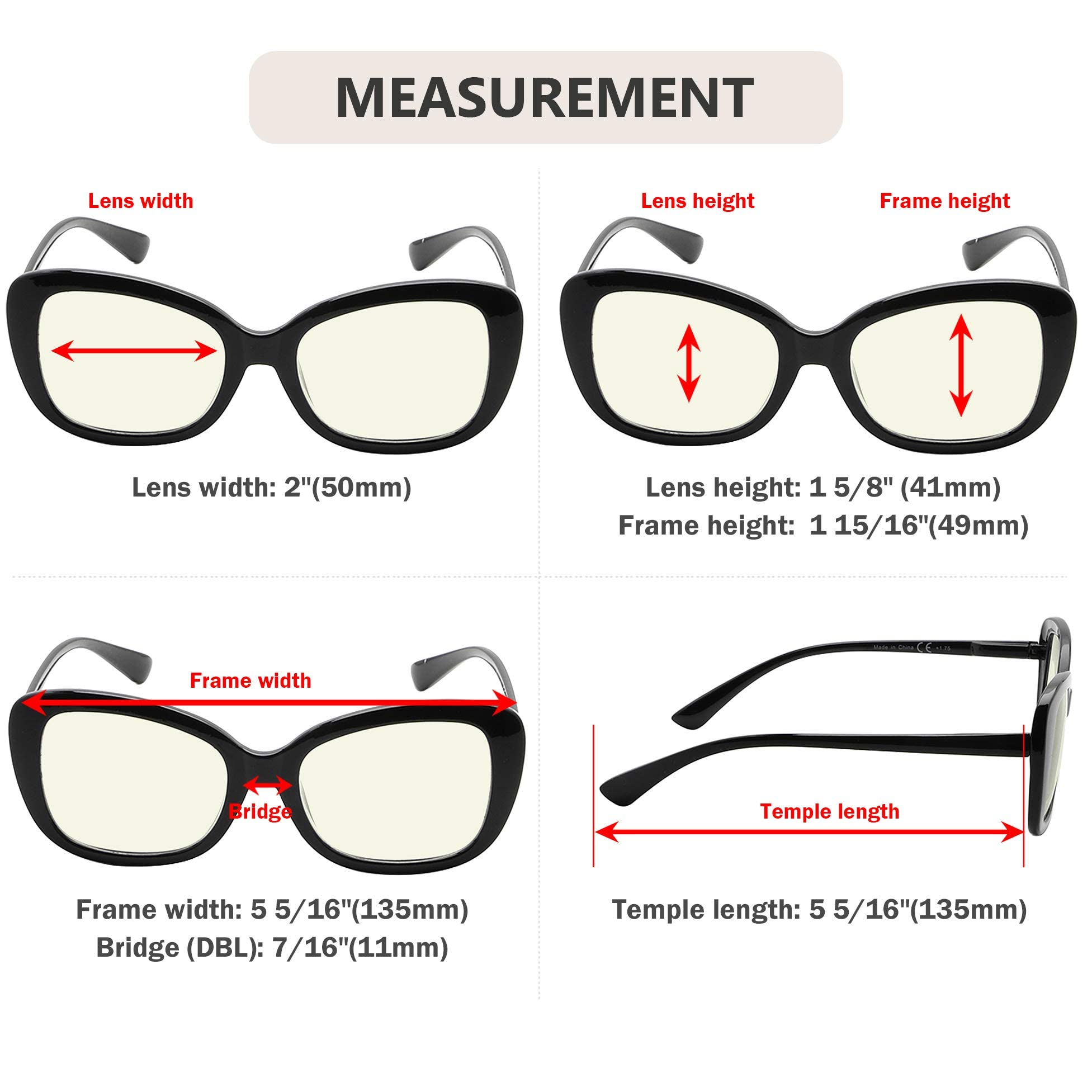 Eyekepper Blue Light Blocking Glasses for Women - Grey Tortoise +0.75 for Computer & Reading